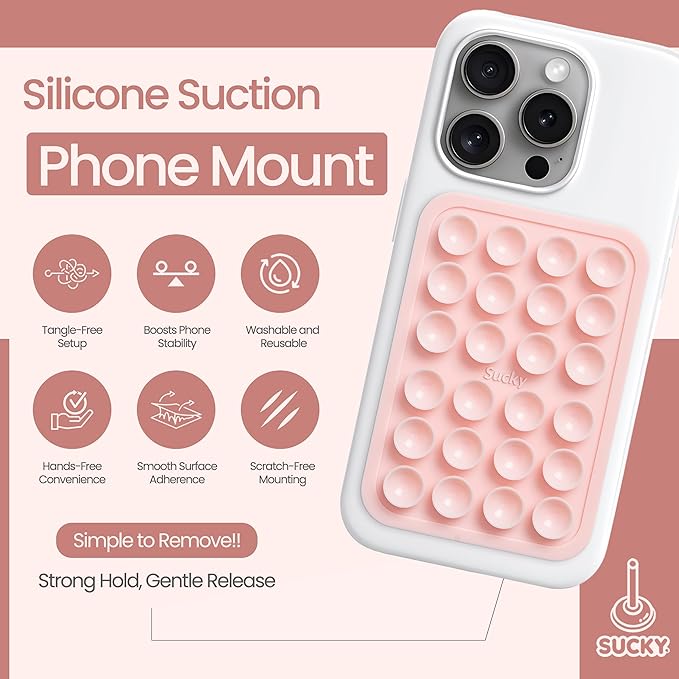 SUCKY Silicone Suction Phone Case Adhesive Octo Cup Buddy Mount - Image 2