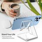 CreaDream Acrylic Cell Phone Stand, 5mm Thicker Clear Cell Phone Holder - Image 2