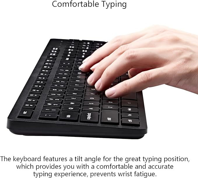 Wireless Keyboard and Mouse Combo, 2.4G Silent Cordless Keyboard Mouse Combo - Image 3