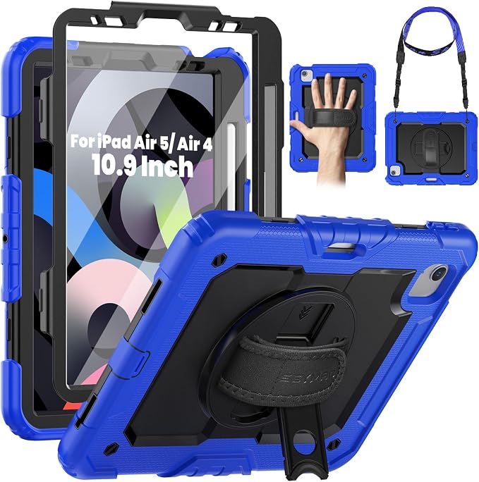 SEYMAC for iPad Air 5th/ 4th Generation Case 10.9 Inch, Full-Body Shockproof by SEYMAC