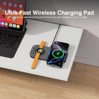 Magnetic Wireless Charging Station, 2 in 1 Travel Fast Wireless Charger - Image 2