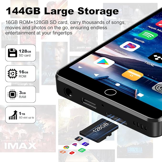 144GB MP3 Player with Bluetooth and WiFi, Android 13 OS MP3 & MP4 Players with - Image 6
