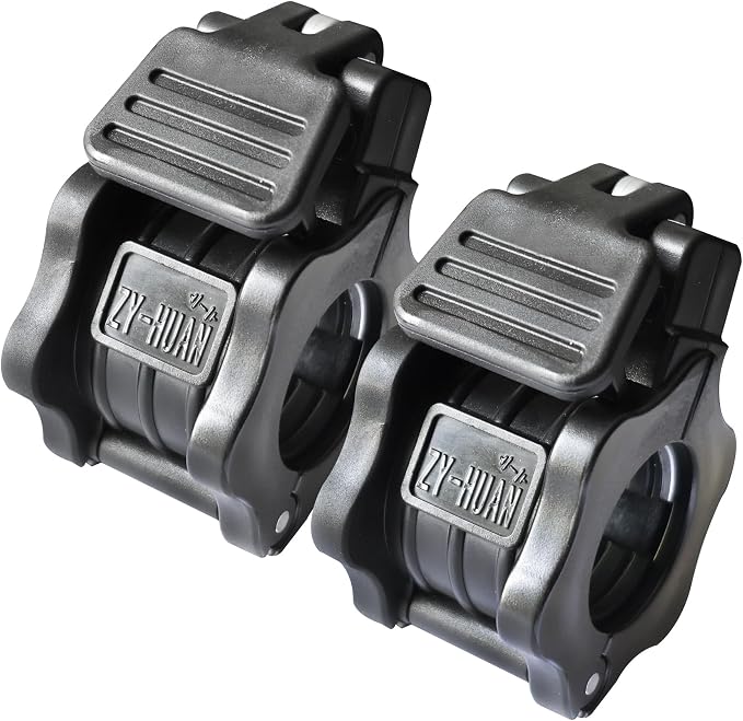 Adjustable Barbell Clips, Fits 0.98-1.1" Olympic & Standard Bars, Secure by ZY-HUAN