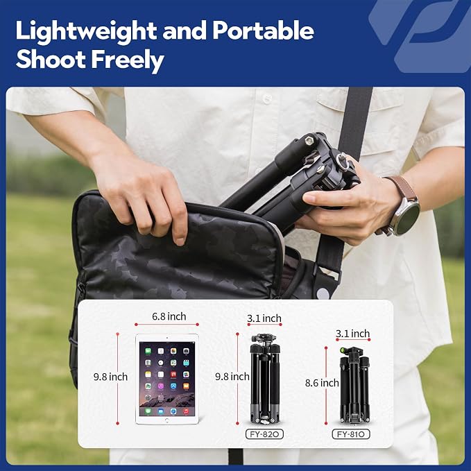 Fotopro Mini Tripod with Ball Head Phone Mount Detachable Selfie Stick Folded - Image 5