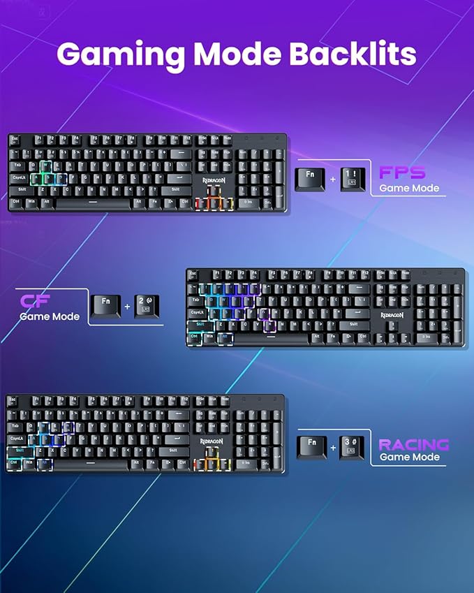 Redragon K671KS Wireless Mechanical Gaming Keyboard, Tri Mode BT/2.4G/USB-C Hot - Image 6