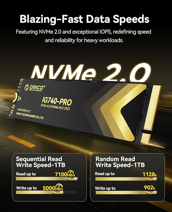 ORICO Industrial SSD 1TB M.2 NVMe SSD, PCIe 4.0 Drive - Image 2