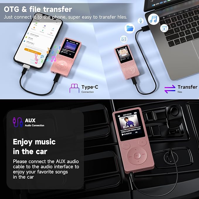 32GB MP3 Player with Bluetooth 5.3, Portable Music Player with Speaker - Image 7