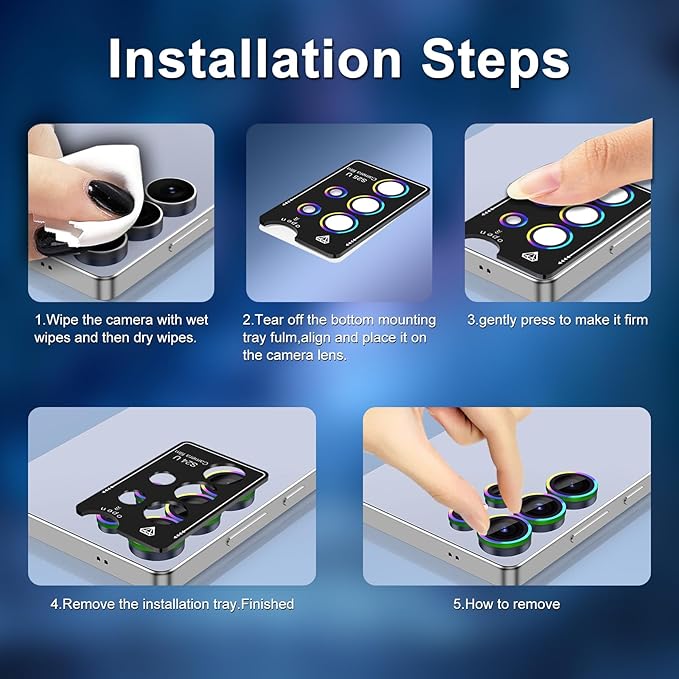 for Samsung Galaxy S25 Ultra Camera Lens Protector, Individual Metal Ring - Image 7