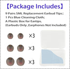9 Pairs Earbud Tips, Silicone Replacement Earbud Tips Inner Hole 3.8mm -5.5mm - Image 2