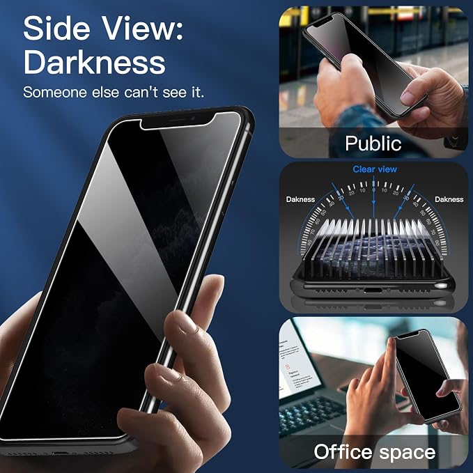 NEW'C 3 Pack Privacy for iPhone 11 Pro, iPhone X, iPhone XS Screen Protector - Image 8