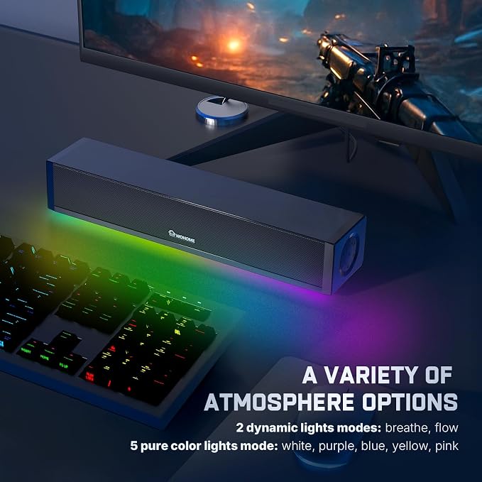 Wohome 2.1 Computer Speakers for Desktop PC, DC Powered Laptop Gaming Speakers - Image 5