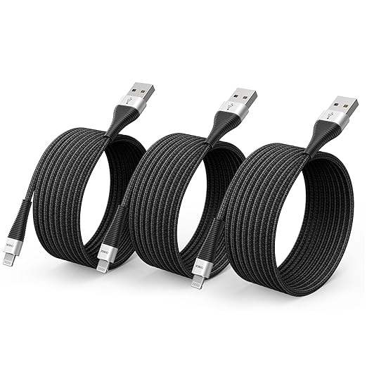 iPhone Charger 3 Pack 6 Ft USB to Lightning Cable Fast Charging Cord Compatible by OHBOX