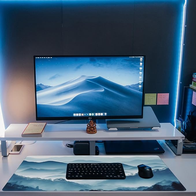 Large Gaming Mouse Pad, Mountain Desk Mat, Misty Forest Mountains Desk Pad - Image 6