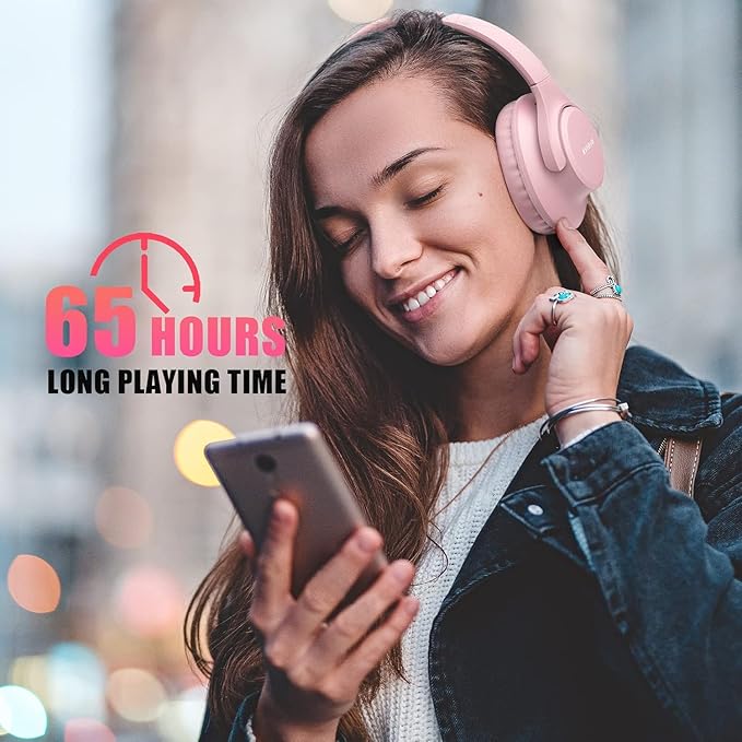 KVIDIO Bluetooth Headphones Over Ear, 65 Hours Playtime Wireless Headphones - Image 2