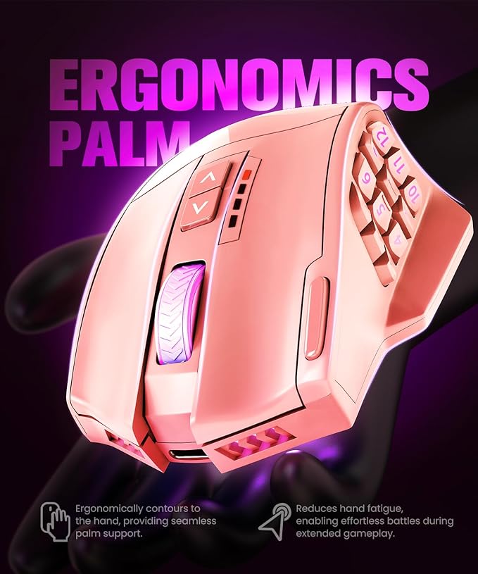 UtechSmart Venus Pro Wireless MMO Gaming Mouse, 000 DPI Optical Sensor - Image 4