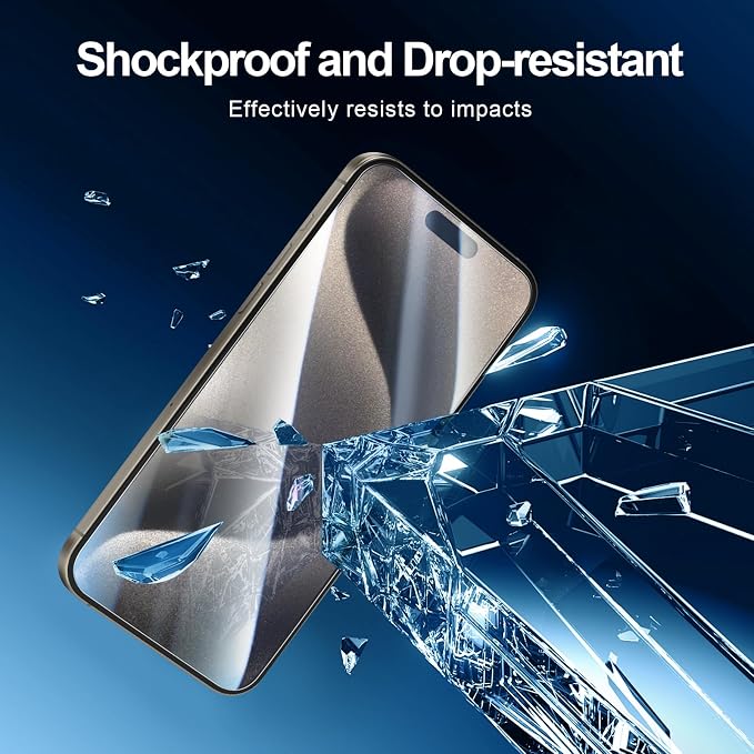 NEW'C 3 Pack Designed for iPhone 15 Pro Max Screen Protector, Enhanced Tempered - Image 6