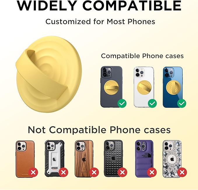 Magnetic Phone Ring Grip Holder, Silicone Finger Loop Grip, Compatible - Image 7