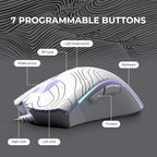 XVX G705 Wired Gaming Mouse, 12000 DPI RGB Gaming Mouse - Image 6