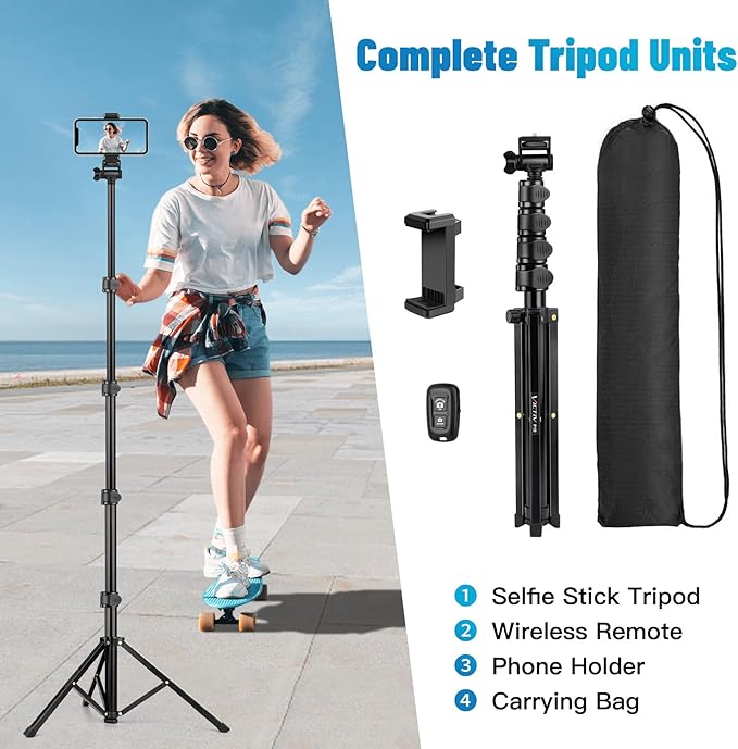 Victiv 70" Phone Tripod, Camera Stand Tripod - Image 7