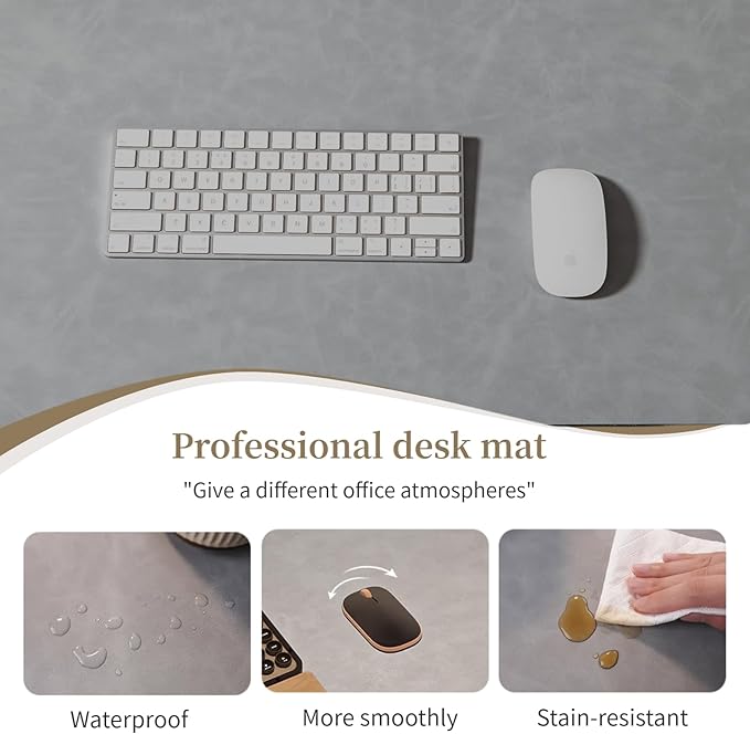 Leather Desk pad for Computer and laptops, Large Mouse pad and Keyboard mat - Image 4