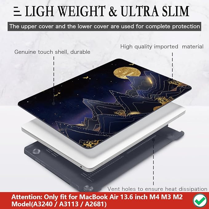 CISSOOK Compatible with MacBook Air 13.6 inch Case 2022 2024 2025 Release Model - Image 4