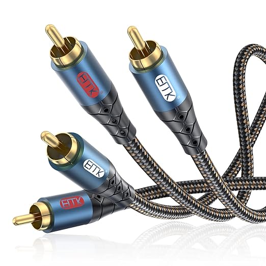 RCA Cable Subwoofer Cable 2RCA Male to 2RCA Male Stereo Audio Cable RCA by EMK