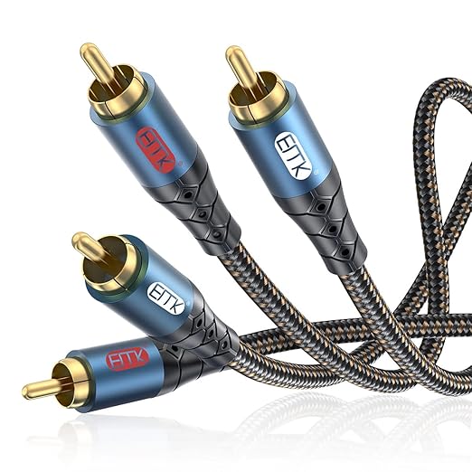 RCA Cable Subwoofer Cable 2RCA Male to 2RCA Male Stereo Audio Cable Y Splitter by EMK