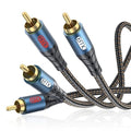 RCA Cable Subwoofer Cable 2RCA Male to 2RCA Male Stereo Audio Cable Y Splitter by EMK