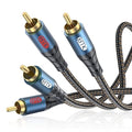 RCA Cable Subwoofer Cable 2RCA Male to 2RCA Male Stereo Audio Cable Y Splitter by EMK