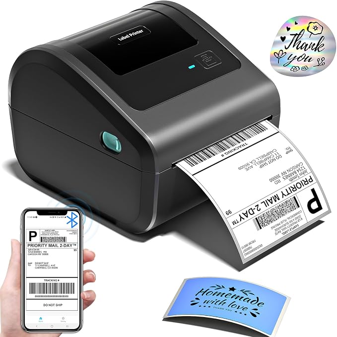 Bluetooth Shipping Label Printer 4x6 by OmezizyLabelPrinter