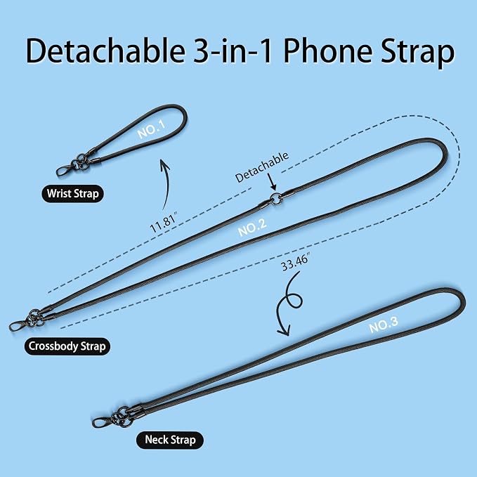 Phone Lanyard, 3-in-1 Anti Theft Phone Straps -Crossbody Lanyard, Neck Holder & - Image 2