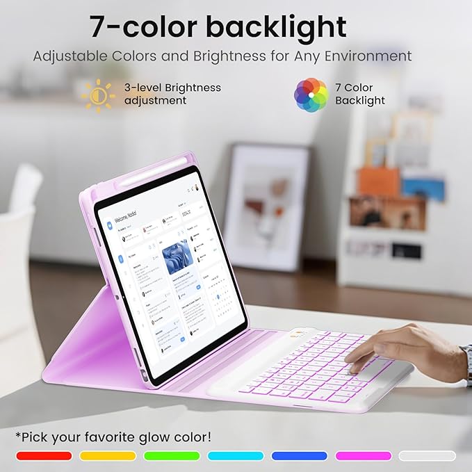BLUTLOTUS Keyboard Case for iPad 9th/8th/7th Generation 10.2 inch 2021/2020/2019 - Image 6