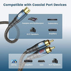 EMK RCA Splitter 2 Male to Female Extension Cable Dual Shielding Gold Plated - Image 3