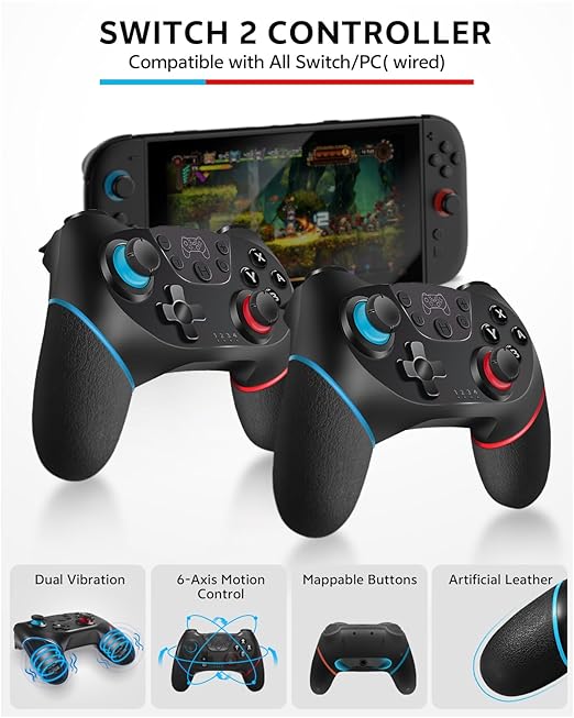 Switch 2 Accessories Bundle for Nintendo 17-in-1: 2 Pro Controllers, Dockable - Image 3