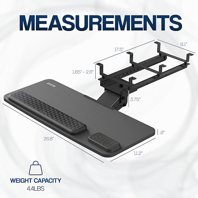 VIVO Premium Adjustable Computer Keyboard and Mouse Platform Tray, Ergonomic - Image 5