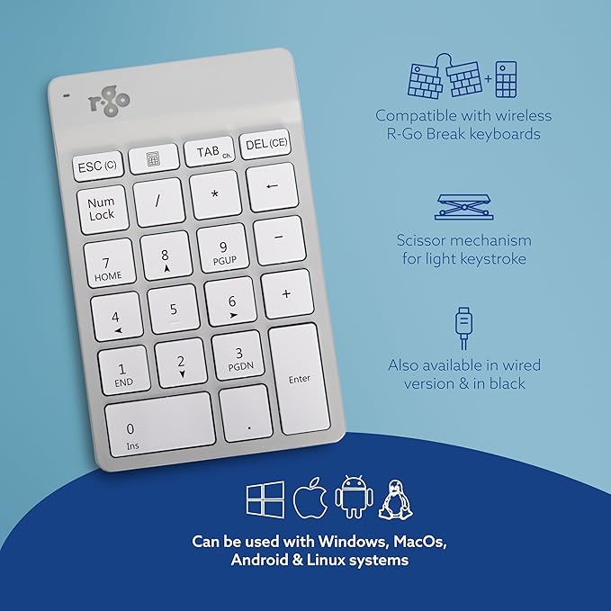 R-Go Number Pad Keyboard, for Financial Accounting, Data Entry & Excel - Image 4