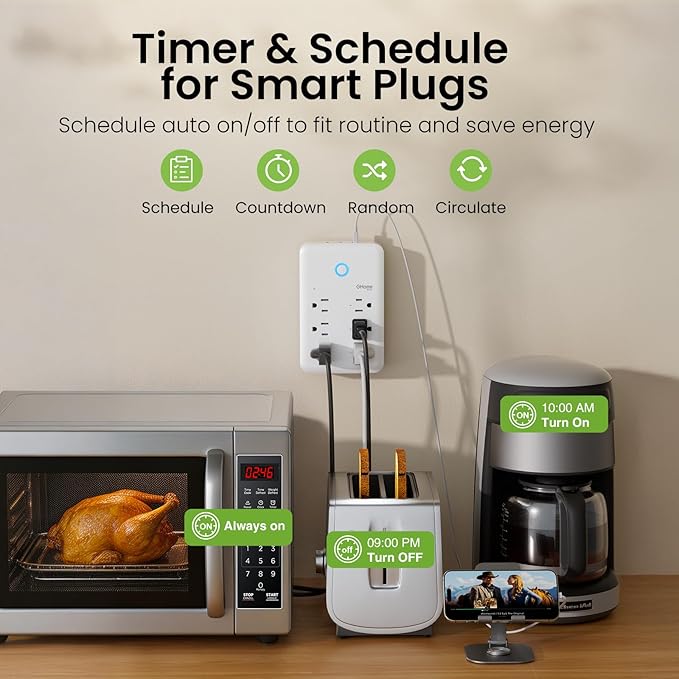 GHome Smart Plug Outlet Extender, USB Wall Charger - Image 4