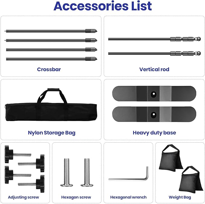 Jiang&Rong 10x8ft Photo Backdrop Stand Kit - Image 5