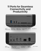 Belkin USB-C Hub, 11-in-1 Pro GaN Dock 150W, 3.5mm Port, 4K HDMI Ports - Image 2