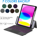 Keyboard Case for iPad 10th 10.9" 2022, iPad 11" A16 11th 2025-7 Color Backlight - Image 5