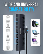 SABRENT 7-Port USB-C Hub with Power Switches, 5Gbps USB 3.2, 48W Powered Hub - Image 5