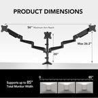 HUANUO Triple Monitor Mount for 17 to 32 inch Screens, Adjustment Gaming Triple - Image 3