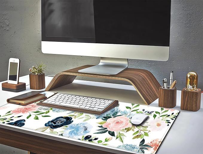 Gaming Green Desk Mat Desk Mouse Pads Purple Blue Pink Floral Mouse Pad Large - Image 6