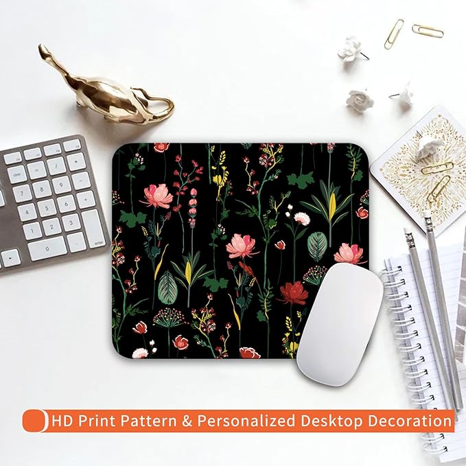 Square Mouse Pad Blooming Botanical Flowers, Personalized Premium-Textured - Image 6