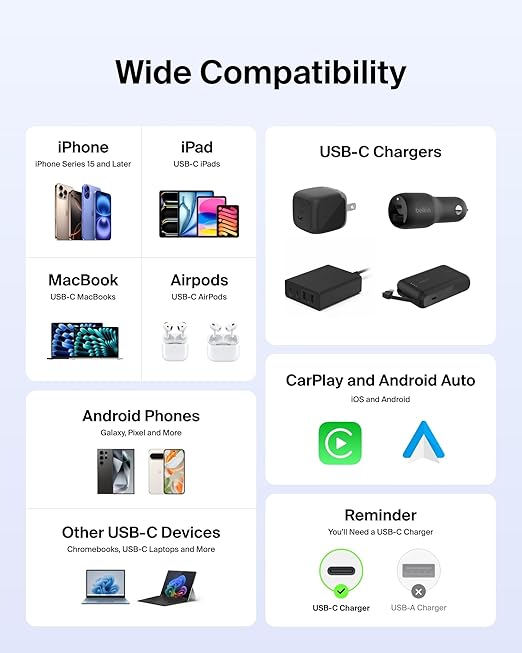 Belkin USB C to USB C Cable, 60W - Image 5