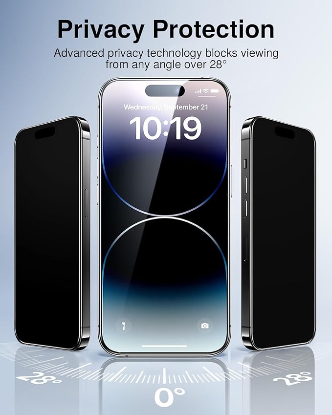 SMARTDEVIL 2 Pack for iPhone 14 Pro Max Privacy Screen Protector, Military - Image 3
