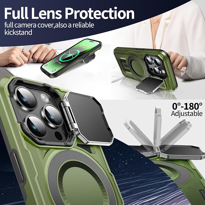 Camera Stand Case for iPhone 14 Pro, 2024 Version Military Grade Protective - Image 3