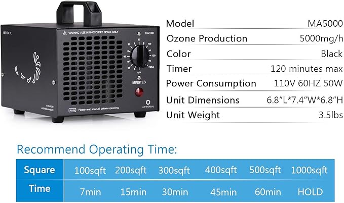 Airthereal MA5000 Commercial Ozone Generator, High Capacity Ozone Machine Odor - Image 6