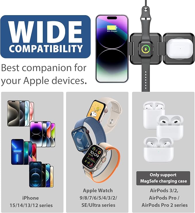 3 in 1 Apple Charging Station for iPhone Airpods iWatch - Image 2