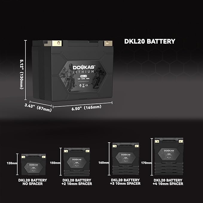 DKL20 700A LiFePO4 Motorcycle Lithium Battery, 12V 6Ah Powersports Battery - Image 6